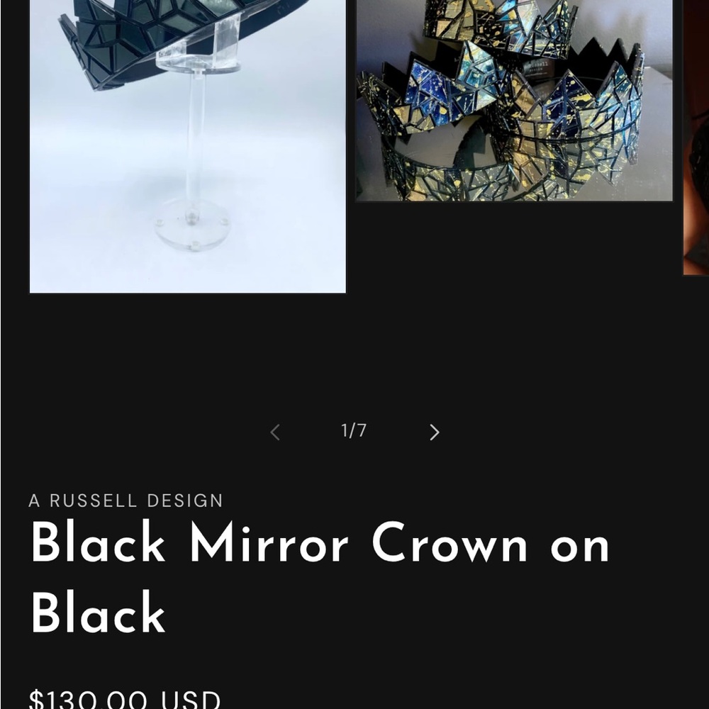Black Geometric Crown Headband - Picture 11 of 12